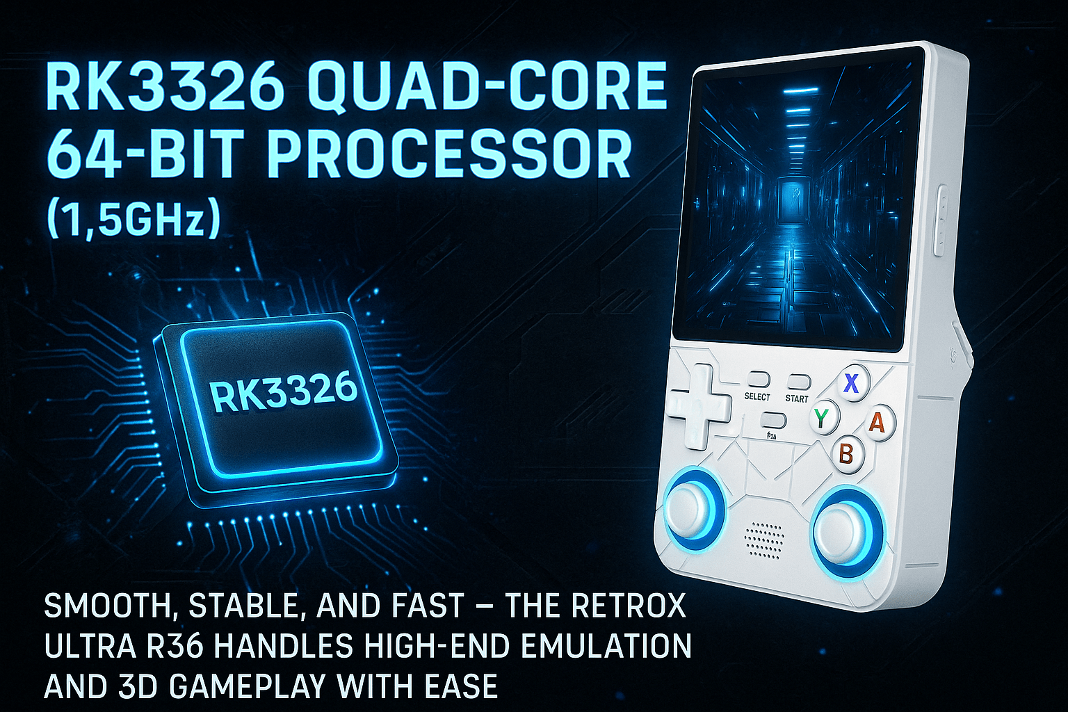 RetroX Ultra R36 handheld retro gaming console processor